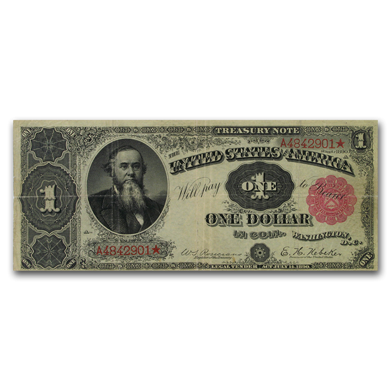 1890 $1.00 Treasury Note Stanton VF 1890 $1.00 Treasury Note Stanton VF